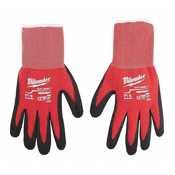 Gloves, Work, Nitrile Dipped, Red, Large