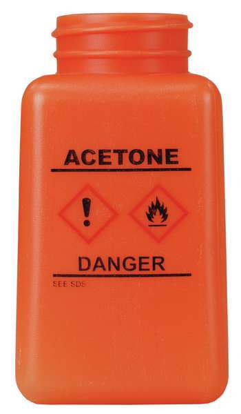 Graduated Acetone Bottle, 6 oz., Orange