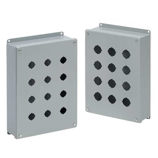 Pushbttn Enclosure, 12.50 in H, Mild Steel