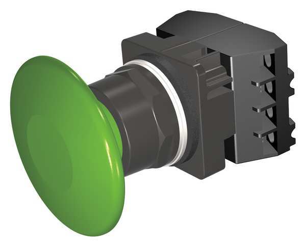 Non-Illuminated Push Button, 30 mm, 2NC, Green