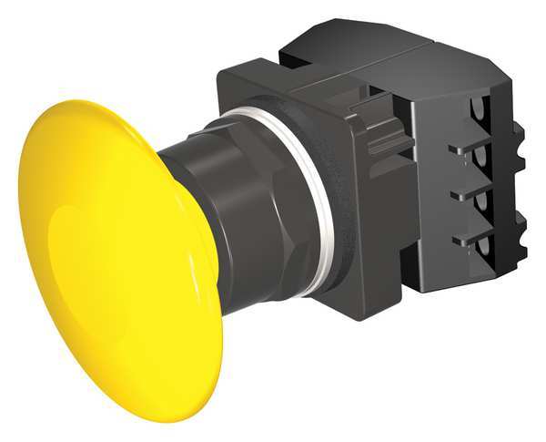 Non-Illuminated Push Button, 30 mm, 2NC, Yellow