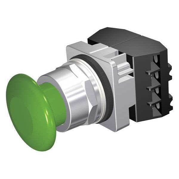 Non-Illuminated Push Button, 30 mm, 2NC, Green