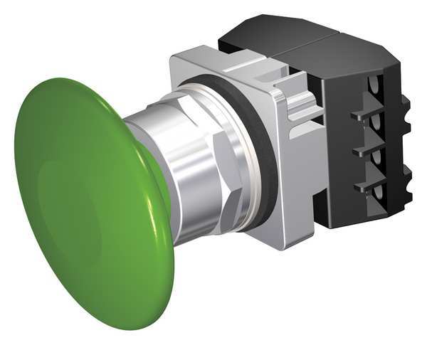 Non-Illuminated Push Button, 30 mm, 2NC, Green