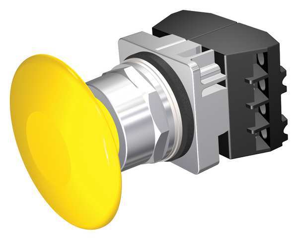 Non-Illuminated Push Button, 30 mm, 2NC, Yellow