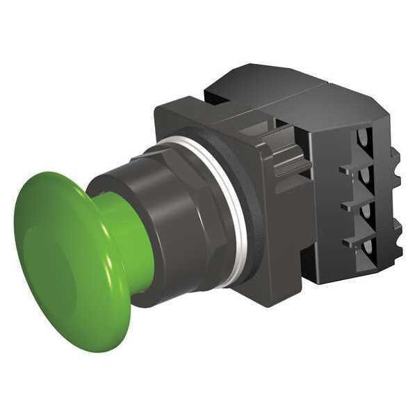 Non-Illuminated Push Button, 30 mm, 2NC, Green