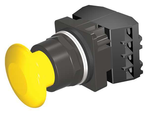 Non-Illuminated Push Button, 30 mm, 2NC, Yellow