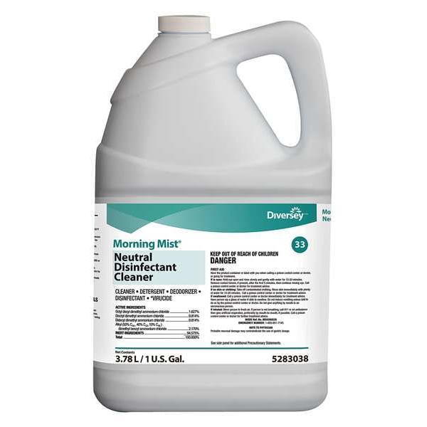 Cleaner and Disinfectant, 1 gal. Pail, Unscented, Blue-Green