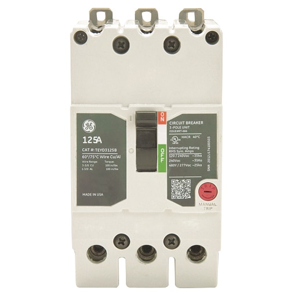 Molded Case Circuit Breaker, 70 A, 277/480V AC, 3 Pole, Bolt On Panelboard Mounting Style