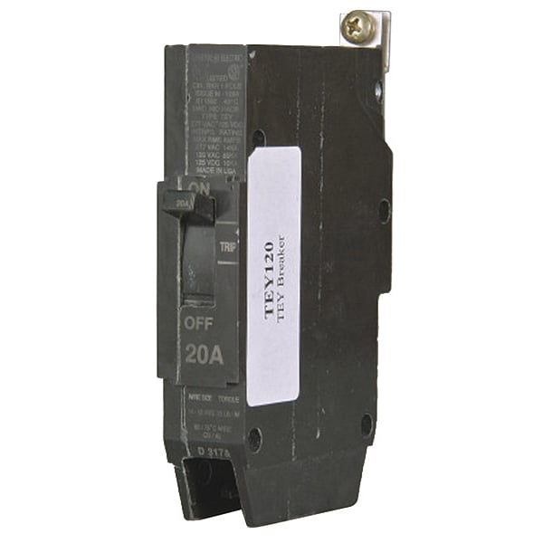 Molded Case Circuit Breaker, 25 A, 277V AC, 1 Pole, Bolt On Panelboard Mounting Style, TEY Series