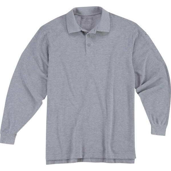Utility Lng Sleeve Polo, 2XL, Heather Grey