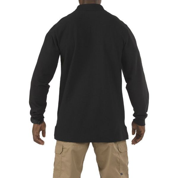 Utility Long Sleeve Polo, 3XL, Black
