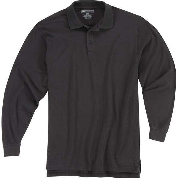 Utility Long Sleeve Polo, S, Black