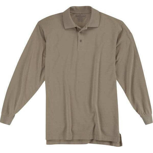 Utility Long Sleeve Polo, L, Silver Tan