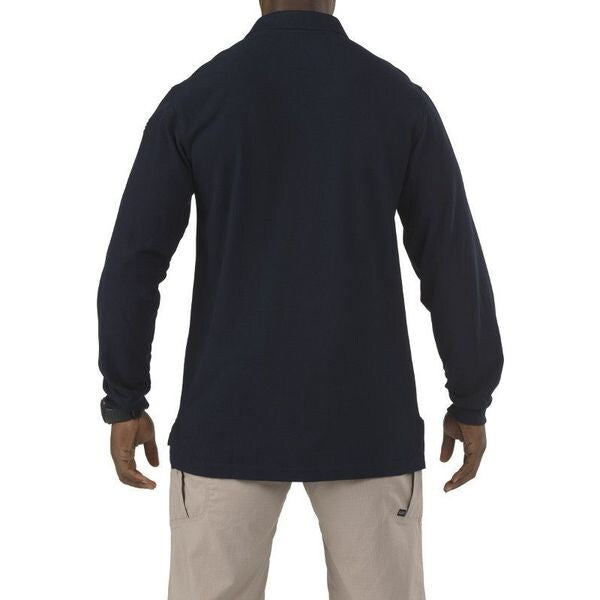 Utility Long Sleeve Polo, L, Dark Navy