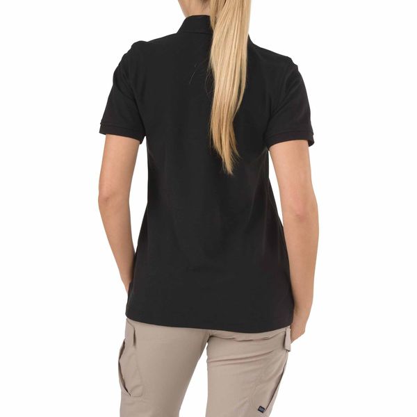 Womens Utility Short Sleeve Polo, S, Black