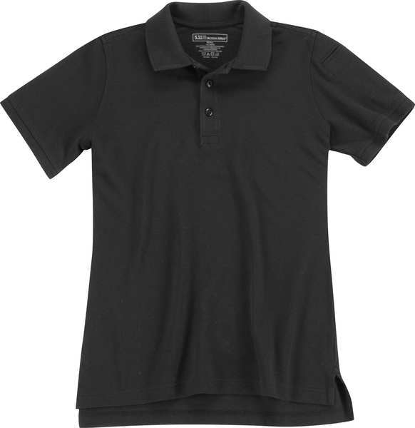 Womens Utility Short Sleeve Polo, S, Black
