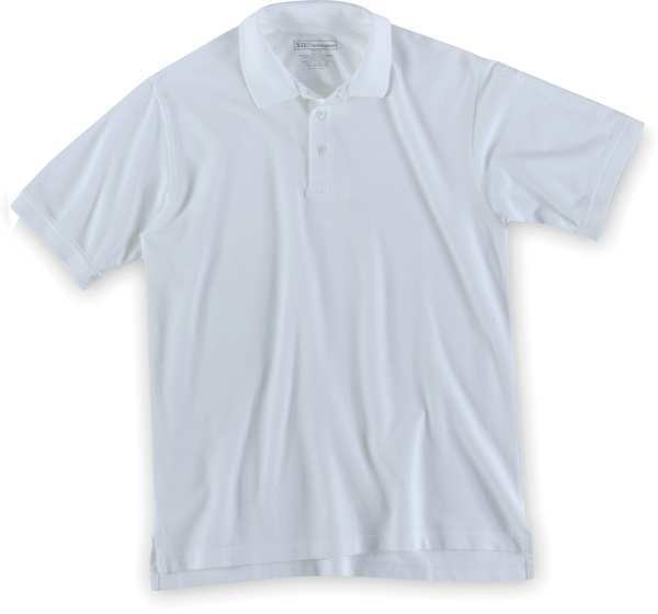 Short Sleeve Utility Polo, L, White