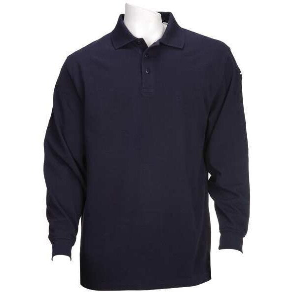 Performance Long Slv Polo, L, Dark Navy