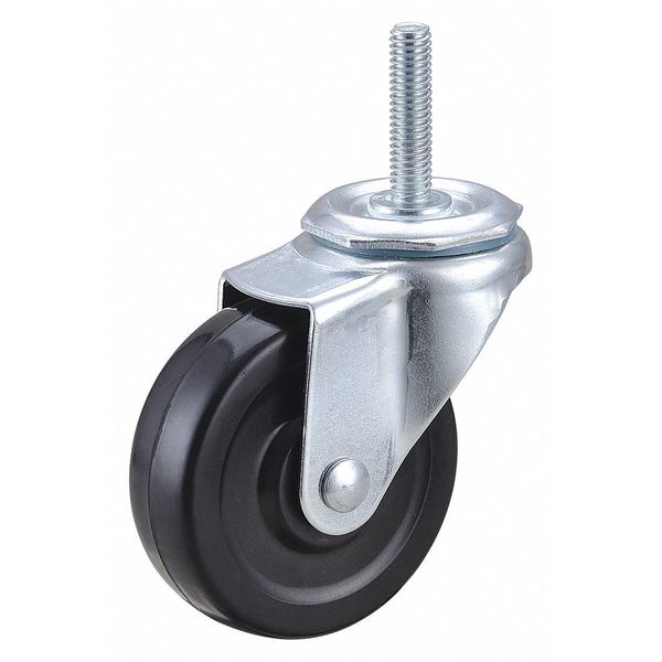 Swivel Stem Caster, Rubber, 3 in., 100 lb.