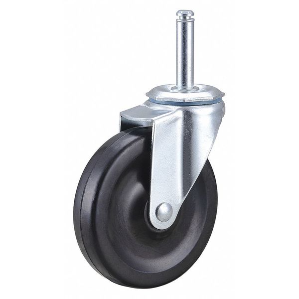 Swivel Stem Caster, Rubber, 4 in., 115 lb.