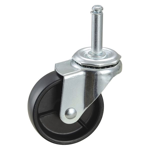 Swivel Stem Caster, Polyolfn, 3 in, 125 lb.