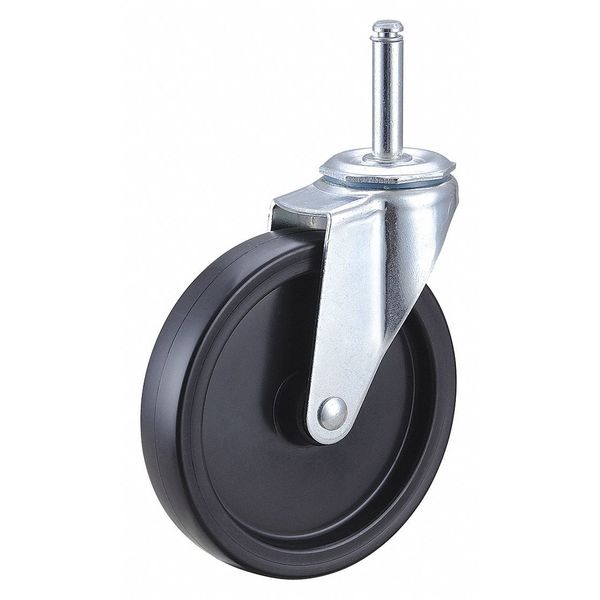 Swivel Stem Caster, Polyolfn, 5 in, 150 lb.