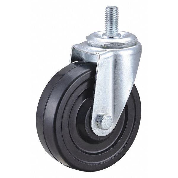 Swivel Stem Caster, Rubber, 4 in., 170 lb.