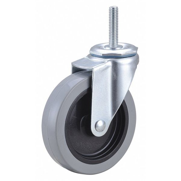 Swivel Stem Caster, Polyurthn, 4 in, 150 lb, Number of Wheels: 1