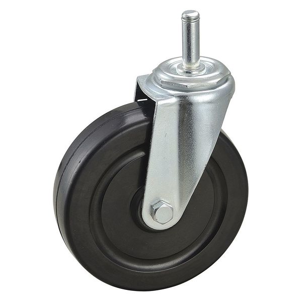 Swivel Stem Caster, Rubber, 5 in., 200 lb.
