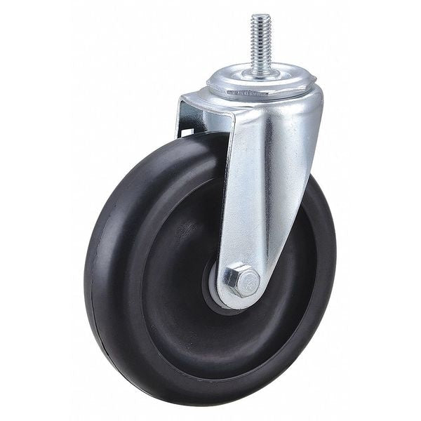Swivel Stem Caster, Polyolfn, 5 in, 300 lb., Number of Wheels: 1