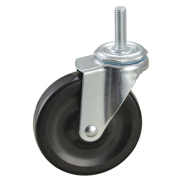 Swivel Stem Caster, Rubber, 4 in., 115 lb.