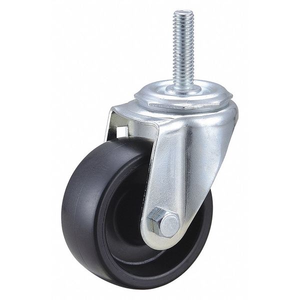 Swivel Stem Caster, Polyolfn, 3 in, 210 lb., Standards: ANSI/ICWM