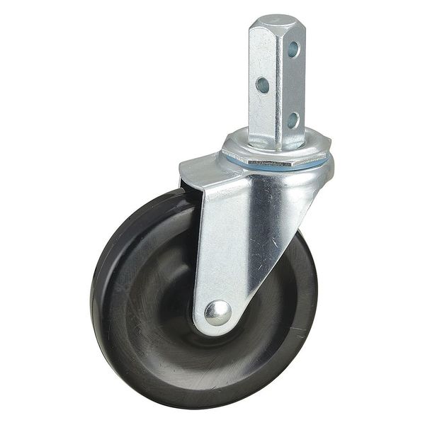 Swivel Stem Caster, Rubber, 4 in., 115 lb.