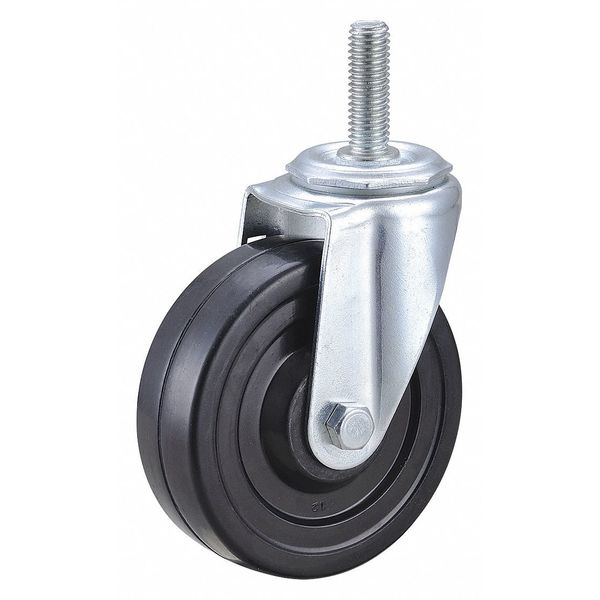 Swivel Stem Caster, Rubber, 4 in., 170 lb.