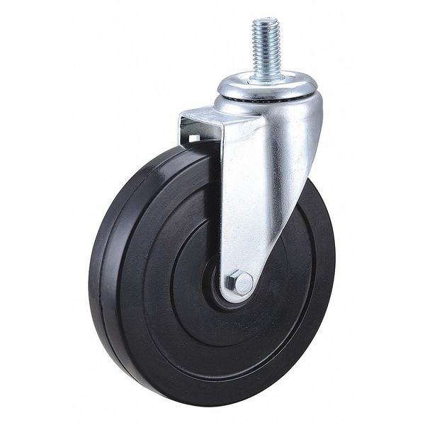 Swivel Stem Caster, Rubber, 6 in., 280 lb.