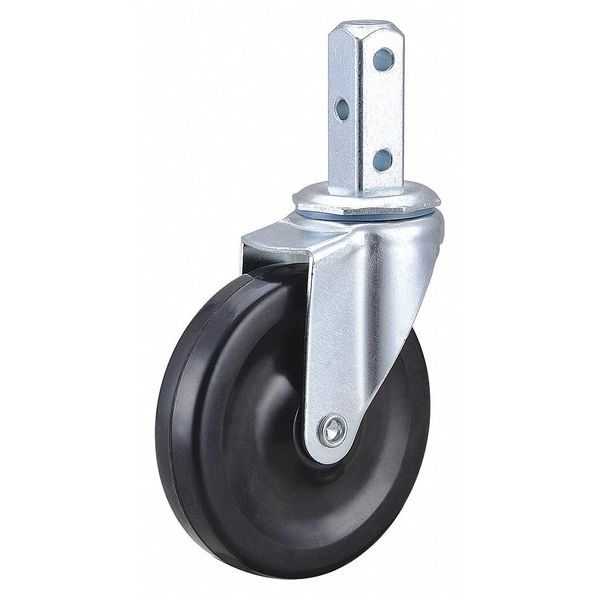 Swivel Stem Caster, Rubber, 4 in., 140 lb.