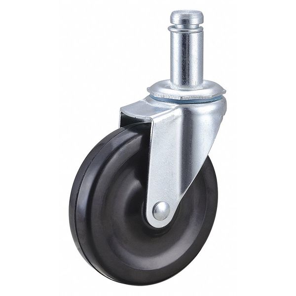 Swivel Stem Caster, Rubber, 4 in., 115 lb.