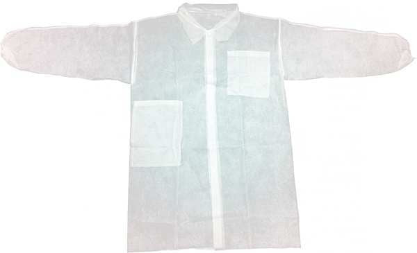 Disposable Lab Coat, 5XL, White, PK30