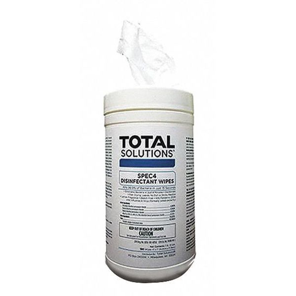Disinfecting Wipes, White, Canister, 180 Wipes, 6 in x 7 in, Lemon