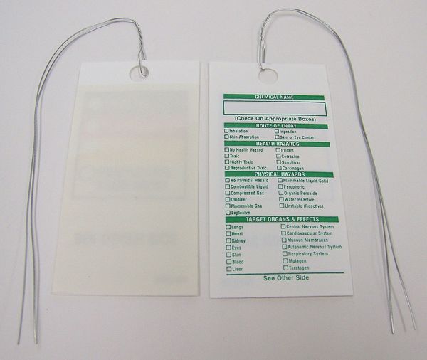 HMIG Tag, 3 in. H x 1-1/2 in. W, PK25