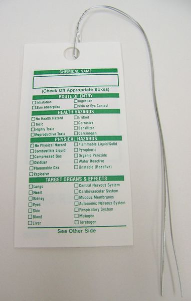 HMIG Tag, 3 in. H x 1-1/2 in. W, PK25