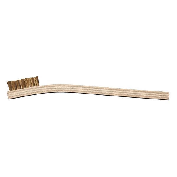 1/4 in W Utility Brush, Stiff, 7 3/4 in L Handle, 1 3/8 in L Brush, Brass, Wood, 7 3/4 in L Overall