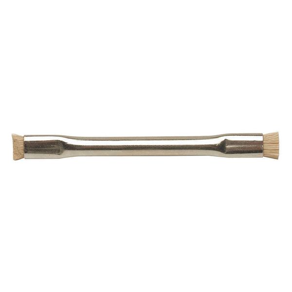 3/8 in W Utility Brush, Medium, 4 1/2 in L Handle, 1/2 in L Brush, Brown, Steel, 4 1/2 in L Overall