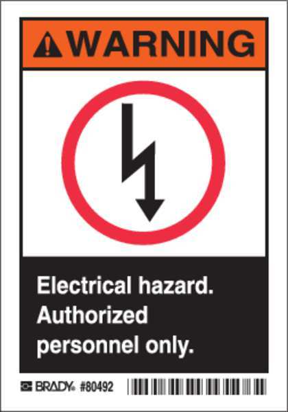 Warning Sign, Poly., 5X3-1/2, PK5