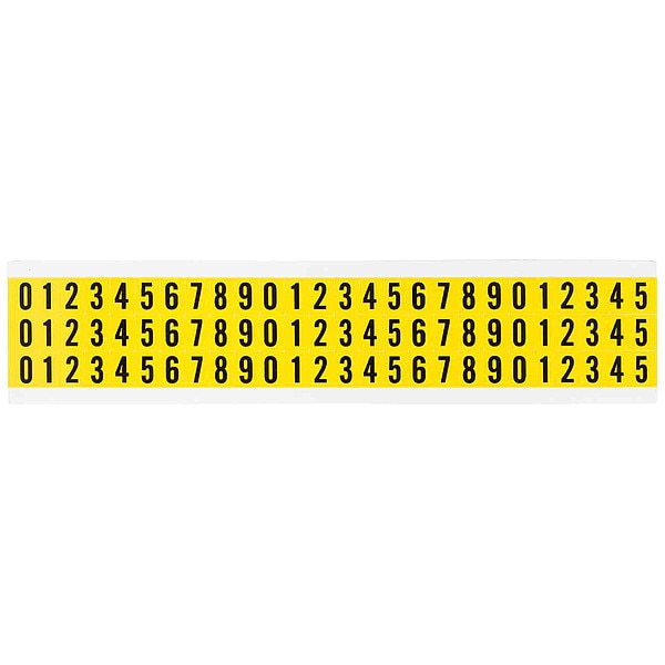 Number Label, 0 Thru 9, 1/2in.Hx11/32in.W