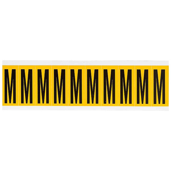 Letter Label, M, 2-1/4in.Hx7/8in.W, Vinyl