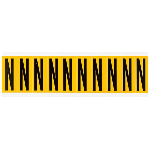 Letter Label, N, 2-1/4in.Hx7/8in.W, Vinyl