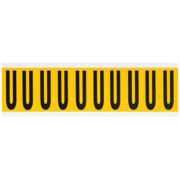 Letter Label, U, 2-1/4in.Hx7/8in.W, Vinyl
