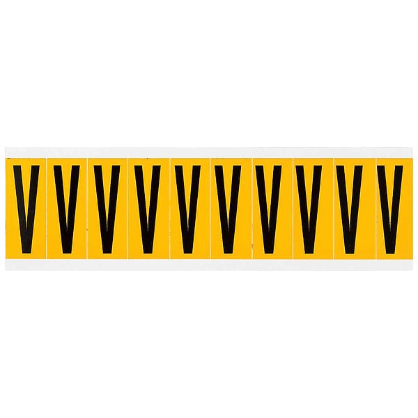 Letter Label, V, 2-1/4in.Hx7/8in.W, Vinyl