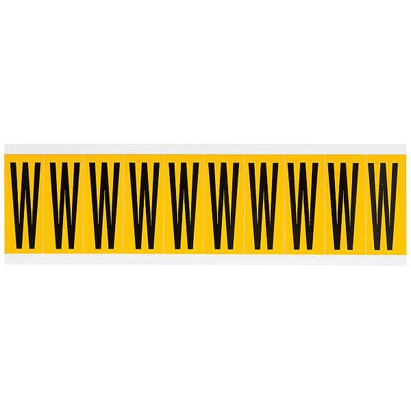 Letter Label, W, 2-1/4in.Hx7/8in.W, Vinyl